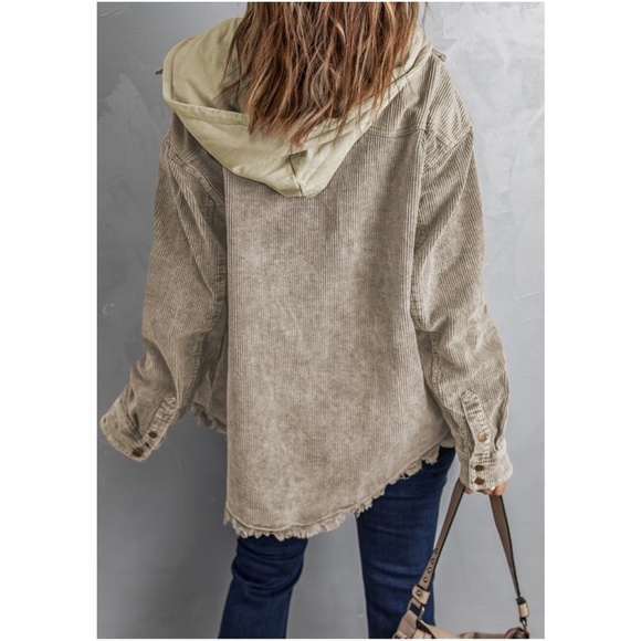 Color Block Corduroy Jacket Shacket - Picture 6 of 6